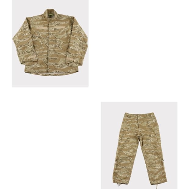 [XL] 빈티지 타이거 카모 BDU 셔츠 바지 셋업