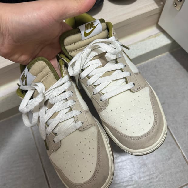 나이키 덩크로우 베이지올리브 260