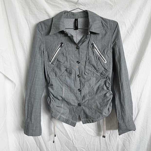 marc cain 사이드 개더링 셔츠자켓