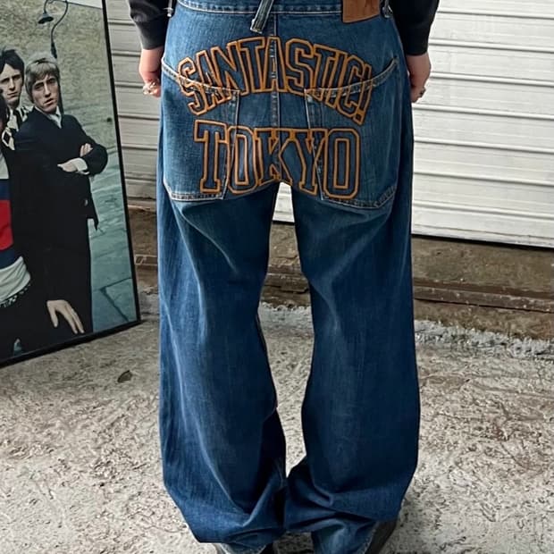 SANTASTIC! logo denim pants 