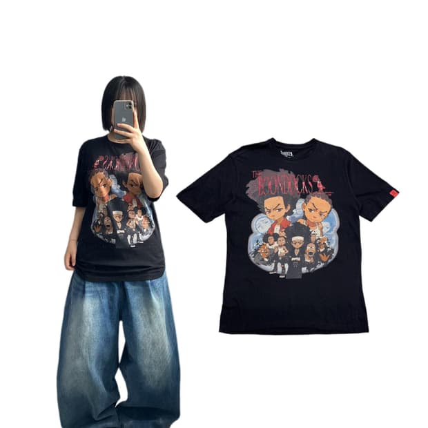 BOONDOCKS 분덕스 애니티 빈티지 반팔 티셔츠
