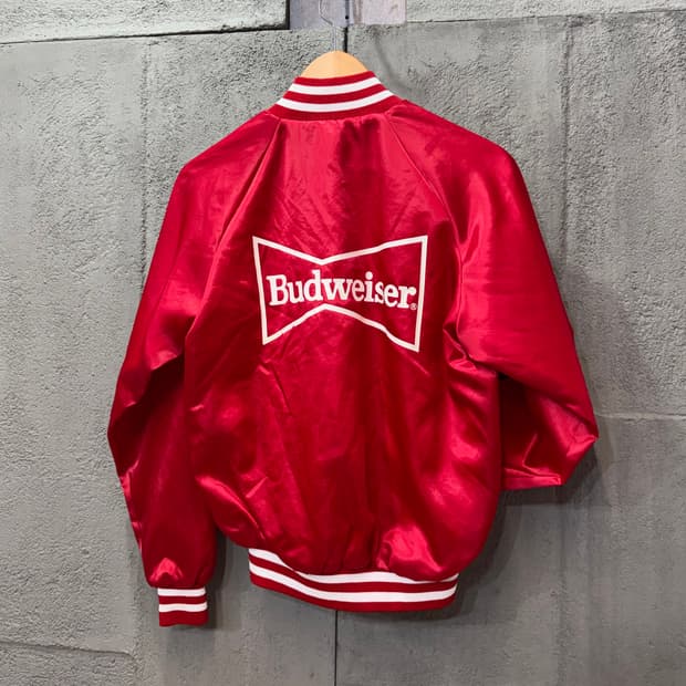 80s 버드와이저 나일론 바시티 자켓 made in USA (S)