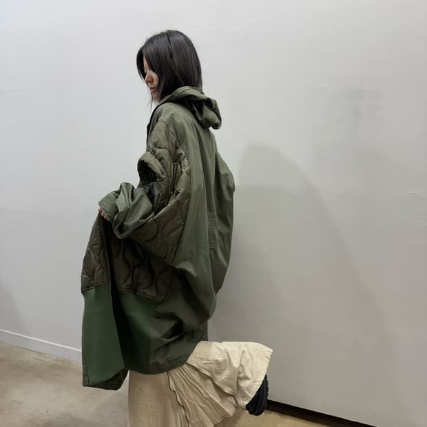 나나서카 빈티지 밀리터리 리워크 야상 코트