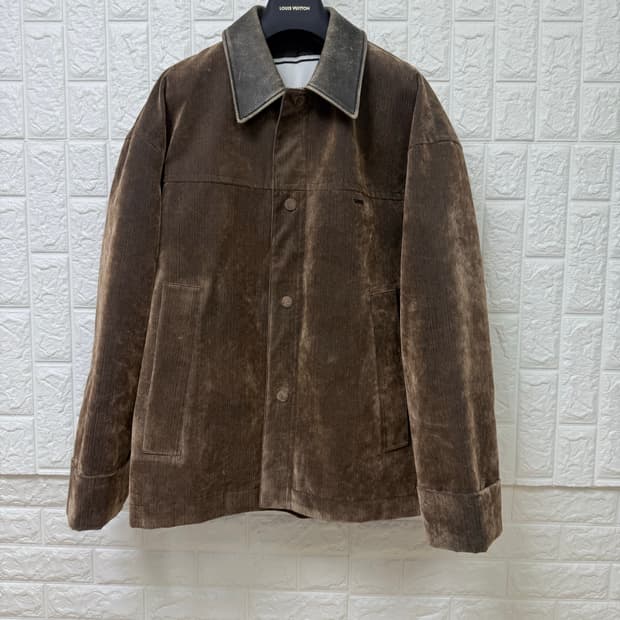 (24ss새상품) 우영미 카멜 레더 카라 자켓 (48)