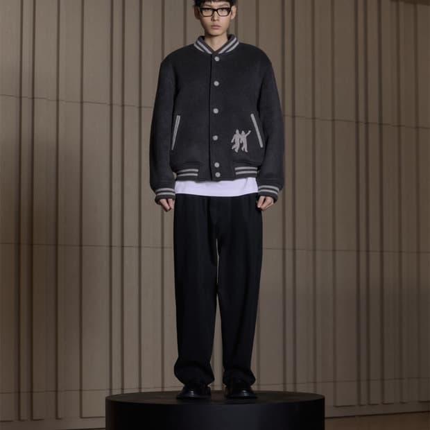 stu 엠브로더리 패디드봄버 차콜 m 새상품