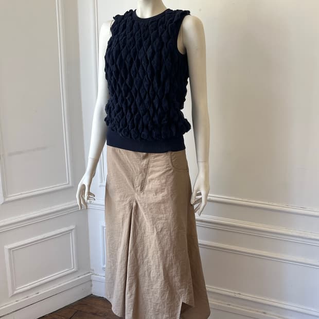 로에베 크링클 니트 슬리브리스