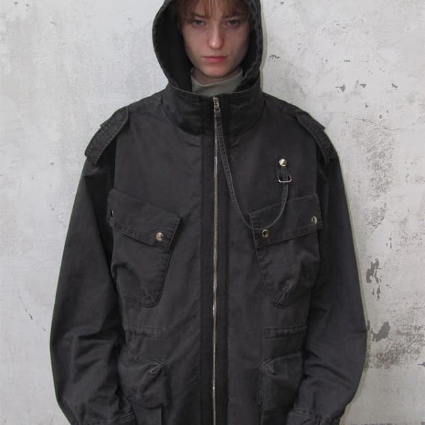 파르티멘토 우먼 2 IN 1 워시드 M65 필드자켓 차콜 개파카