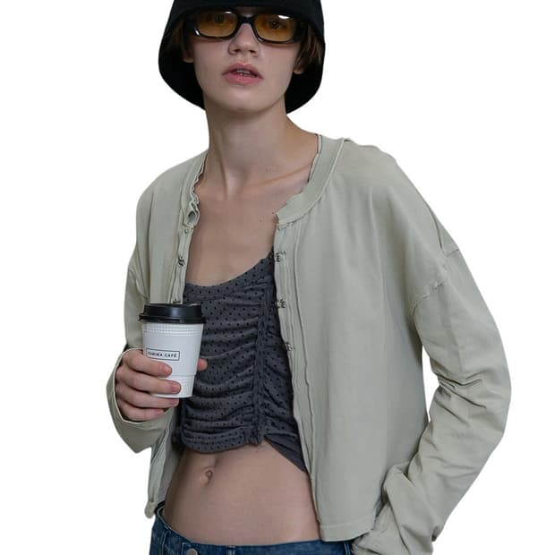 [F]퍼버즈 26ss Front Lock 롱 슬리스브리스 티/베이지