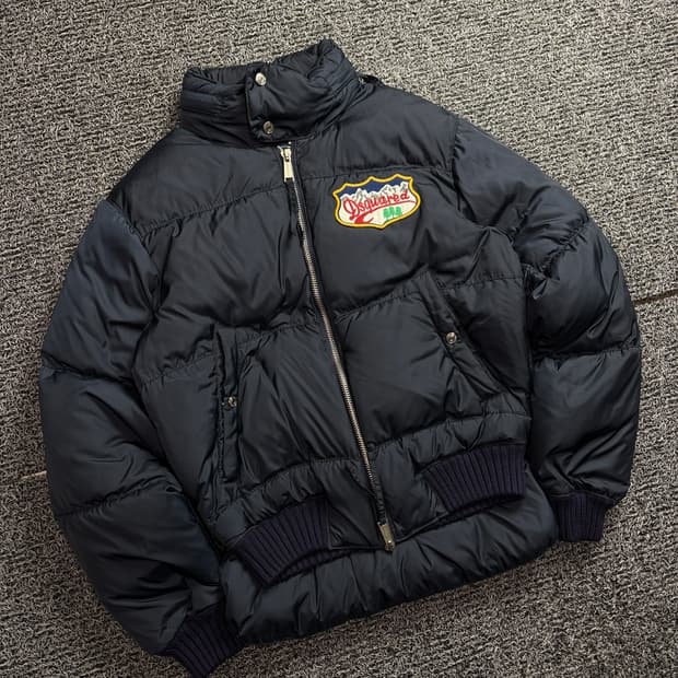 디스퀘어드 y2k 아카이브 패치 로고 푸퍼 다운 숏패딩 2183