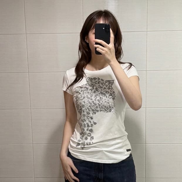 Dolce& Gabbana Rhinestone Leopard Tee