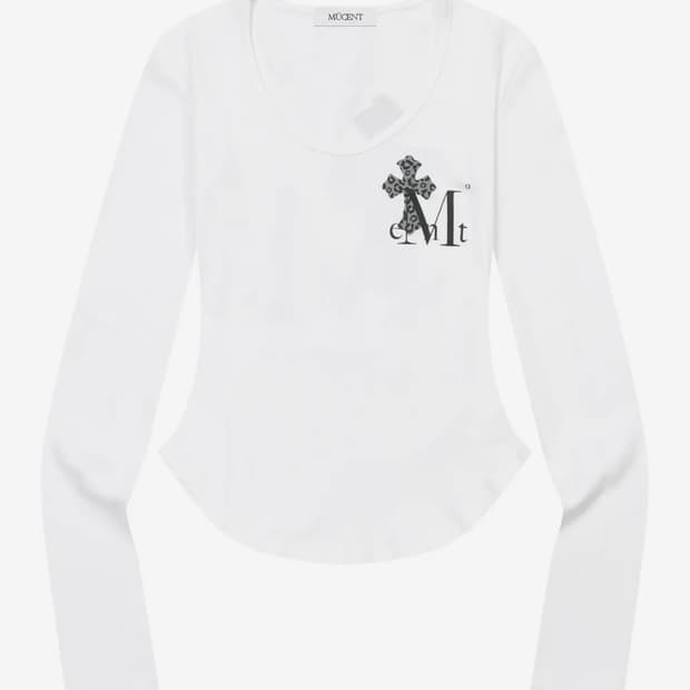 무센트 사하라 호피 십자가 백 로고 유넥 굴림 긴팔 티 호피 차콜