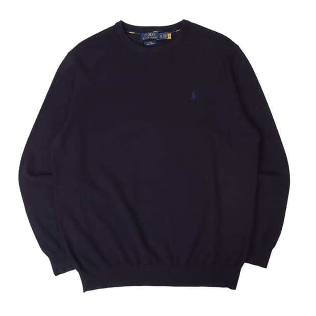 폴로 랄프로렌 QR 네이비 피마코튼 니트 스웨터
