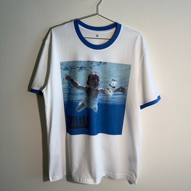 너바나 네버마인드 빈티지무드 링거반팔티 