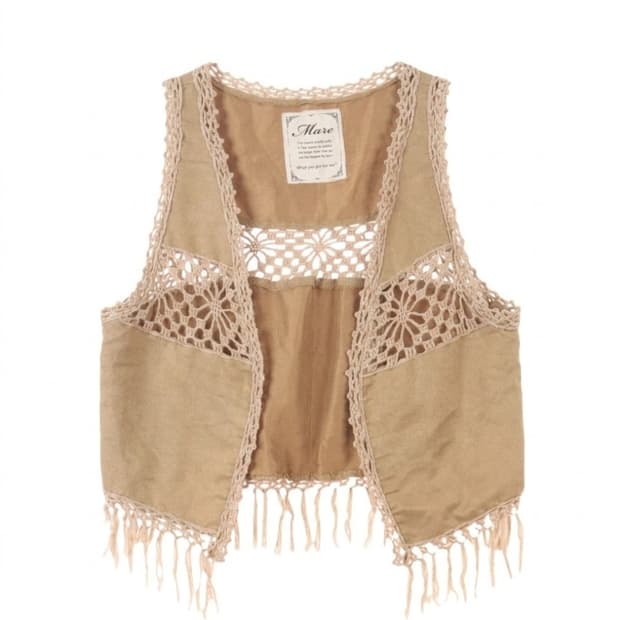 프린지 디테일 크로쉐 베스트