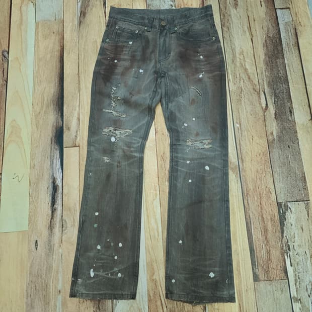 재팬 데미지 페인팅 데님