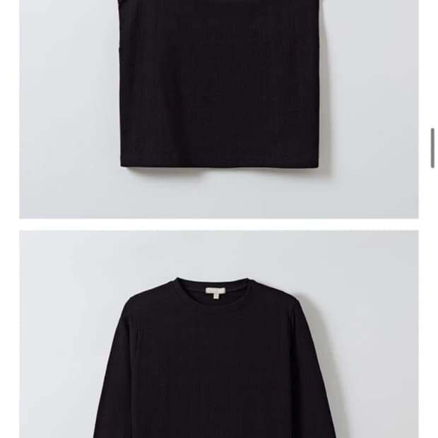 스파오 나시 레이어드 티 블라우스 블랙