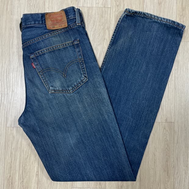 32) 00's 리바이스 재팬 502 일자핏 워싱 데님팬츠