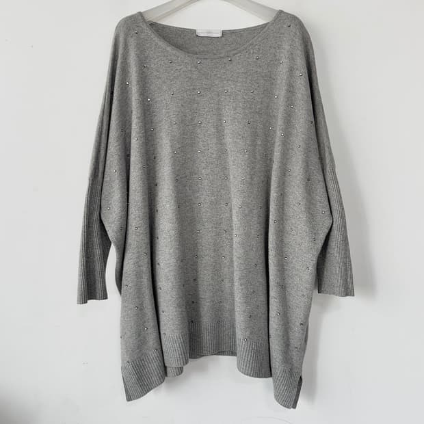 이태리 ROCCO RAGNI 울 캐시 비즈 롱 니트