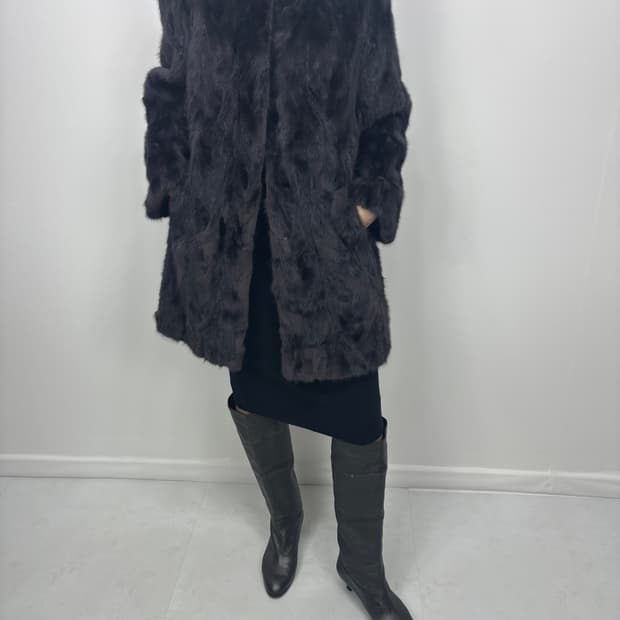 PURPLE GRAY FUR JACKET