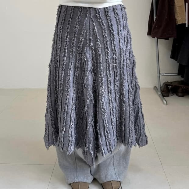 fishroom 태슬 니트 롱 스커트 