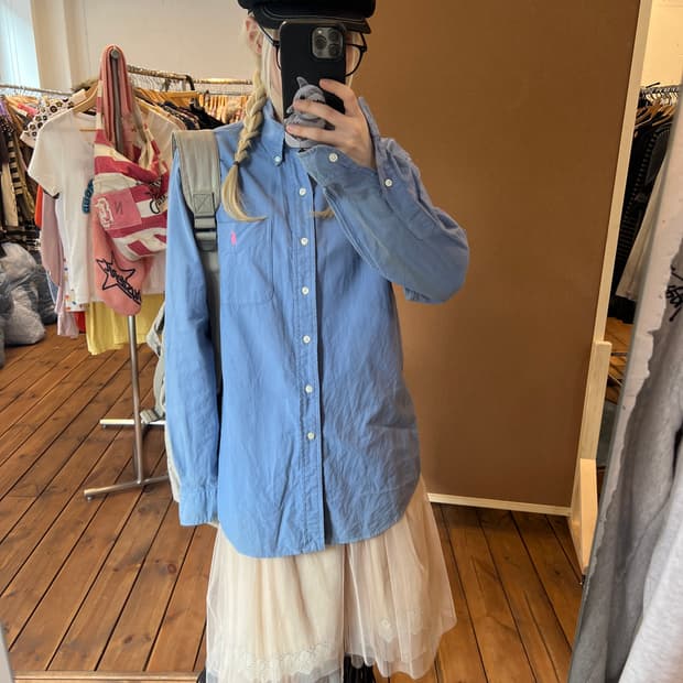 폴로 그레이시블루 셔츠