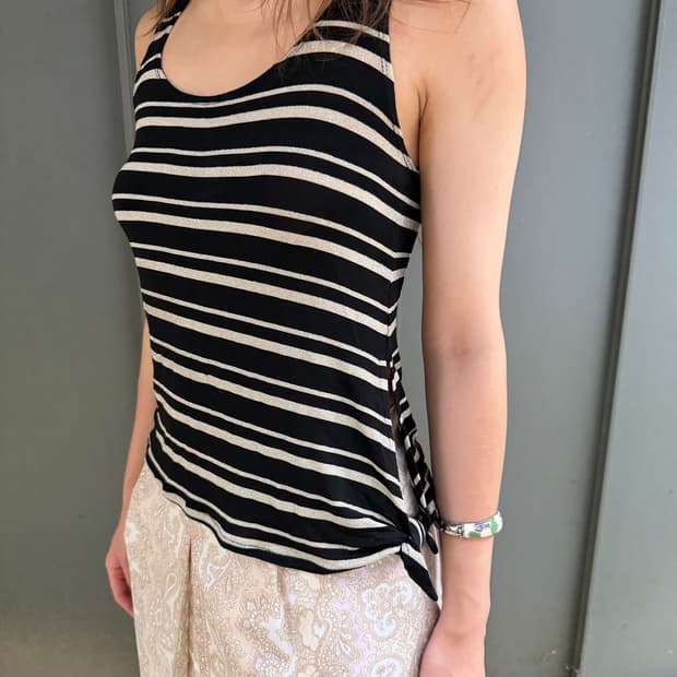 stripe sleeveless