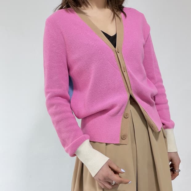 [S] SJYP 컬러블록 니트 가디건