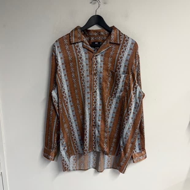 HARE pattern shirt brown/blue 