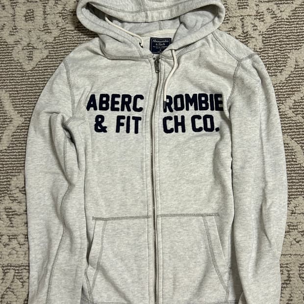 아베크롬비 멜란지 스티치 그레이 후드집업 y2k