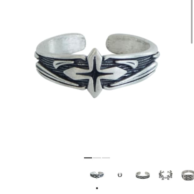15호 미개봉 폴리테루 앤틱 크로스 006 실버 링 반지
