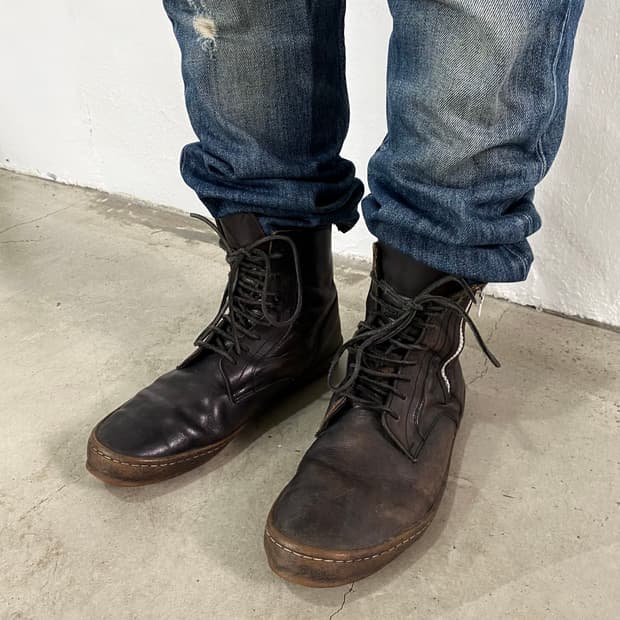 미하라 야스히로 레더 레이스업 부츠