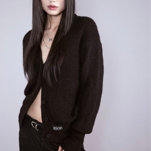 애즈온 알파카 가디건
