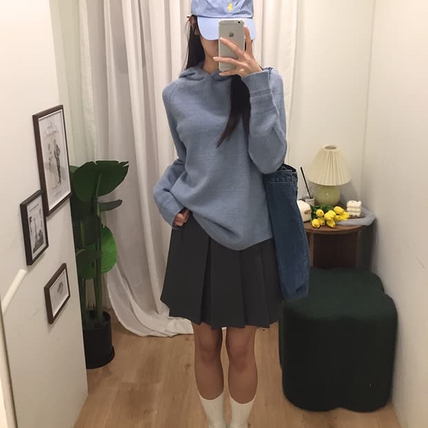 여성 빈티지 니트 후드 100