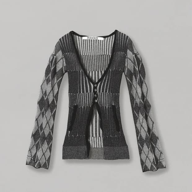 퍼버즈 가디건 COMBINATION NARROW CARDIGAN