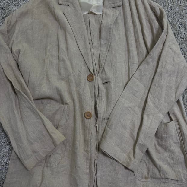 일본판 수제 린넨100프로 블레이저 사이즈 105-110