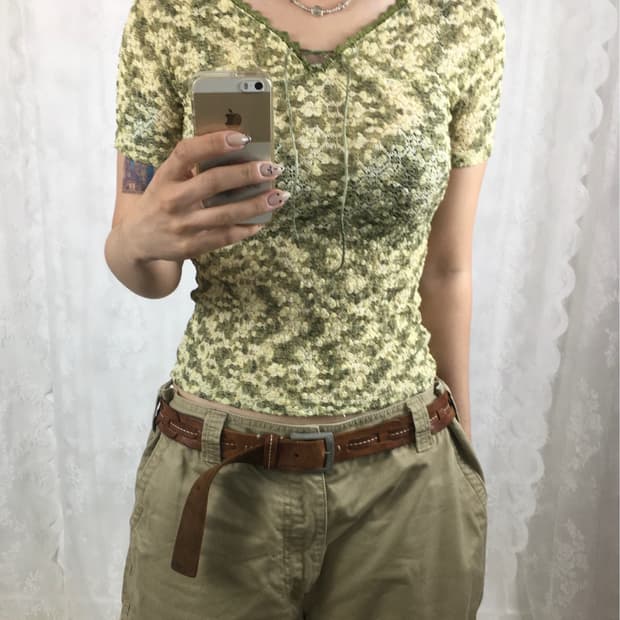 JPN flower pattern top
