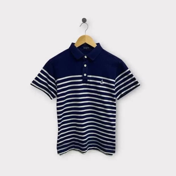 빈폴 스트라이프 네이비 카라티 S