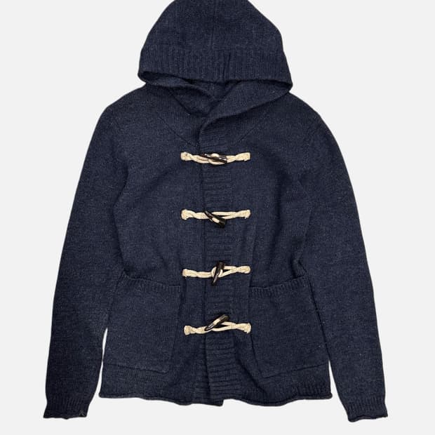 HARE navy wool duffle cardigan