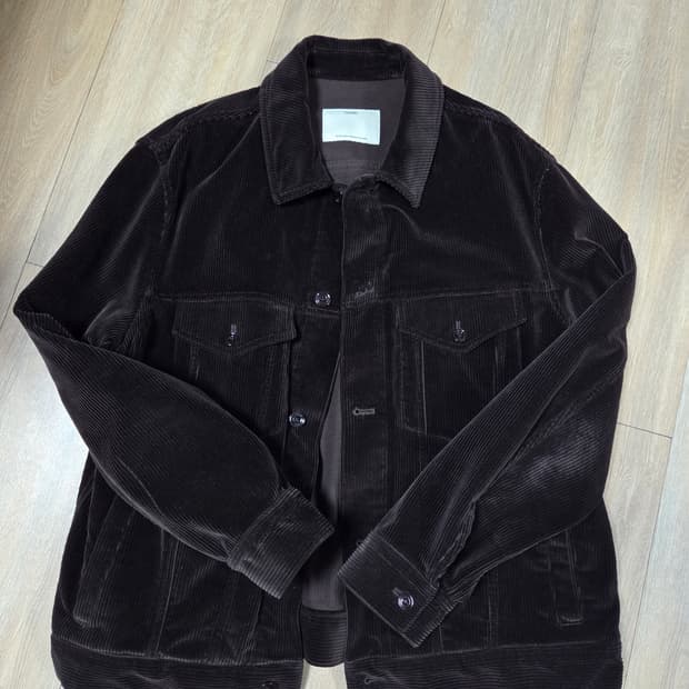 포터리 코듀로이 트러커 다크브라운