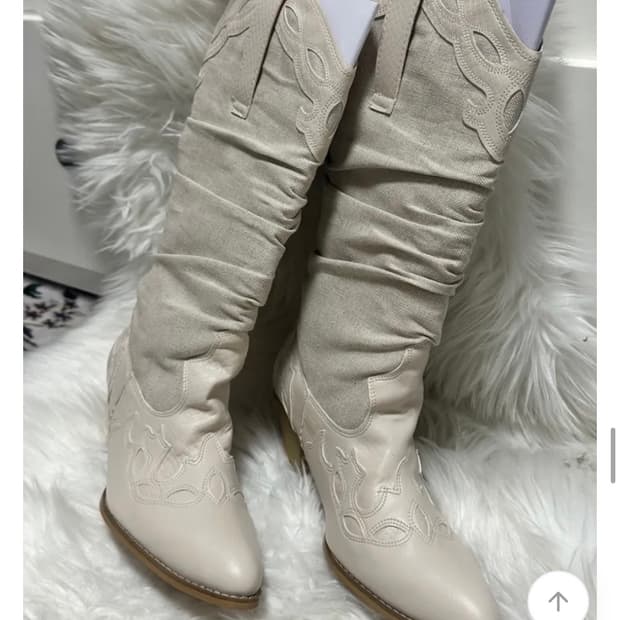 빈티지 린넨 레더 웨스턴 부츠 240