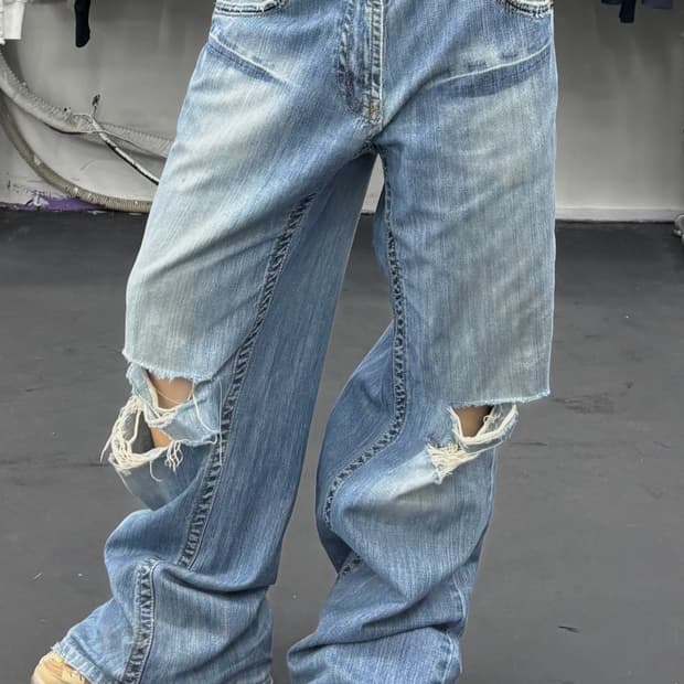 GV2 그런지 워시드 데님팬츠