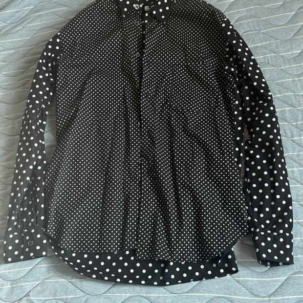 Comme des garcons black 도트 셔츠