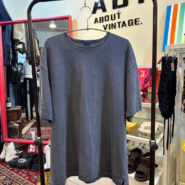 Original Garments 피그먼트 다잉 블루 오버핏 반팔티 L