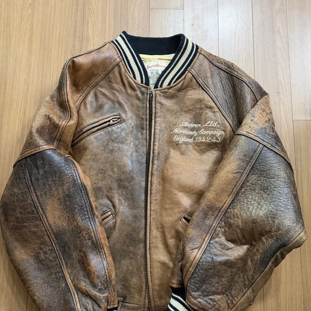 아비렉스 가죽자켓 브라운 s사이즈