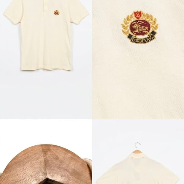 버버리 반팔 빈티지 마크
