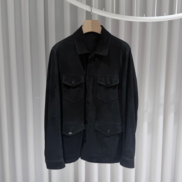 (A+/52) / 톰포드 카프스킨 스웨이드 사파리 레더 트러커 자켓