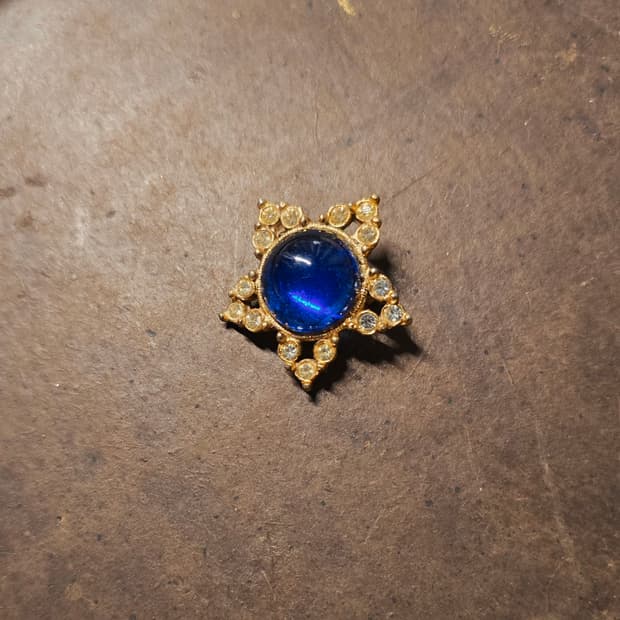 영국 빈티지 블루 스타 브로치