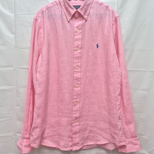 폴로 린넨 셔츠 핑크
