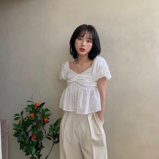 더티스 thetis 트위스트 프론트 블라우스