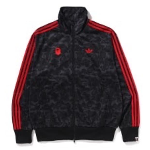 아디다스 x 베이프 올오버 프린트 트랙 탑 블랙 US M